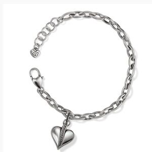 Brighton “precious heart” Elegant Silver Heart Charm Bracelet